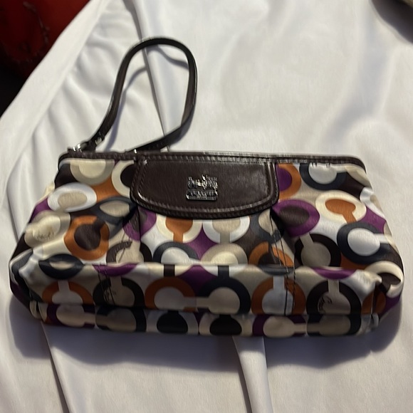 Multi colored Coach wallet wristlet used a few times - Picture 3 of 6